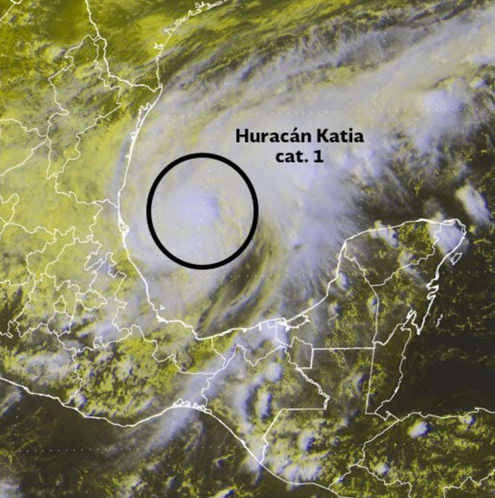 ‘Katia’ se convierte en huracán en el Golfo de México