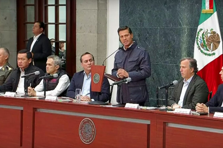 Peña Nieto convoca a coordinación con sector privado para la reconstrucción