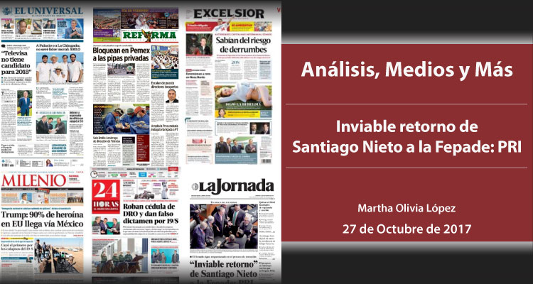 Inviable retorno de Santiago Nieto a la Fepade: PRI