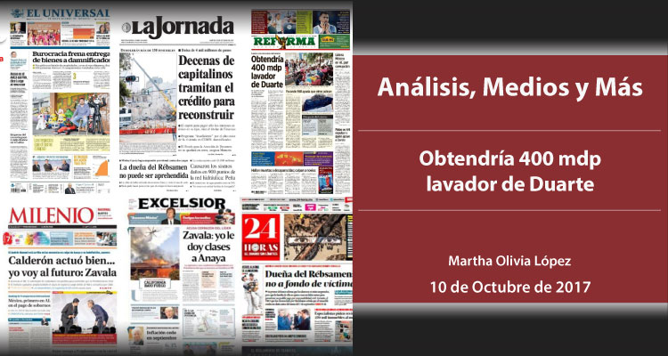 Obtendría 400 mdp lavador de Duarte