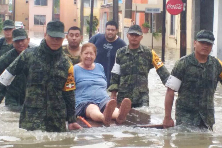 Aplica SEDENA Plan DN-III-E por inundación en el sur de Tamaulipas