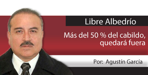 Libre Albedrío  Más del 50 % del cabildo, quedará fuera