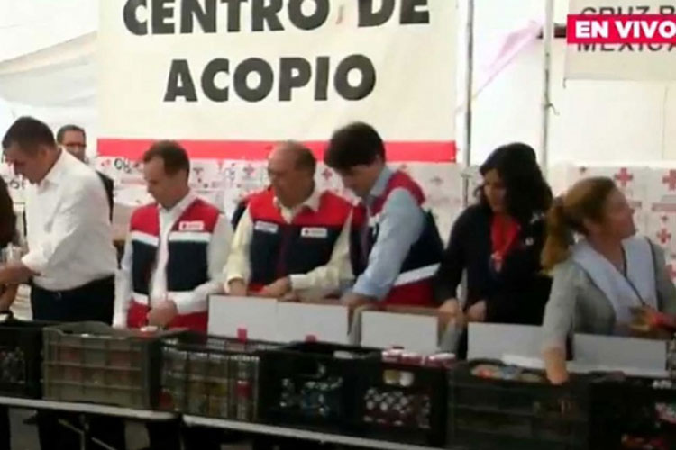 Trudeau organiza en Cruz Roja despensas para damnificados