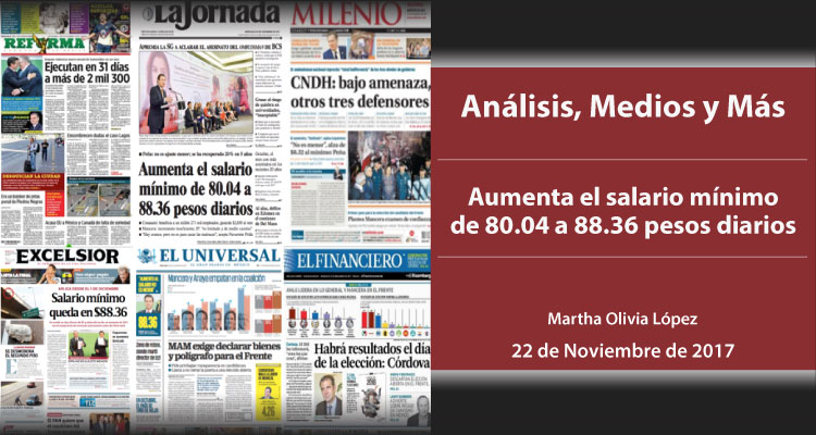 Aumenta el salario mínimo de 80.04 a 88.36 pesos diarios