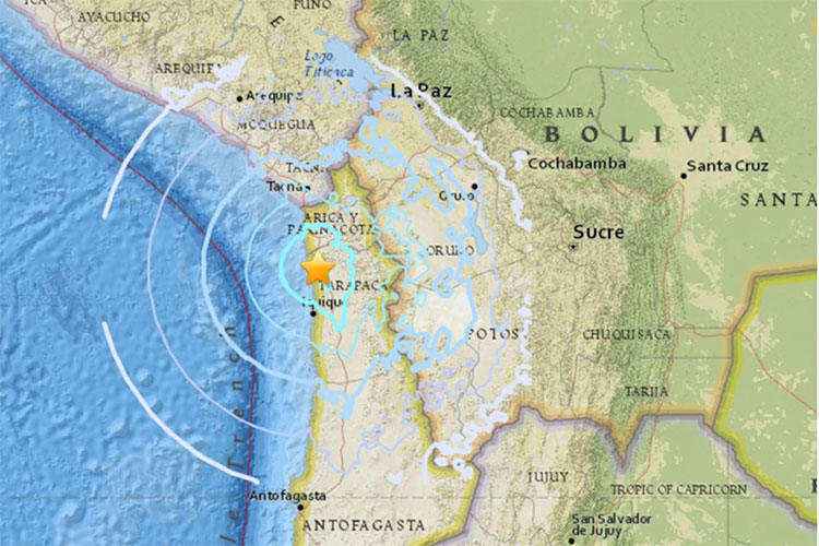 Sacude sismo de magnitud 5.1 a Tarapacá, Chile