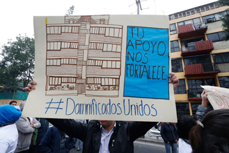 Cunden las protestas de damnificados en la CDMX