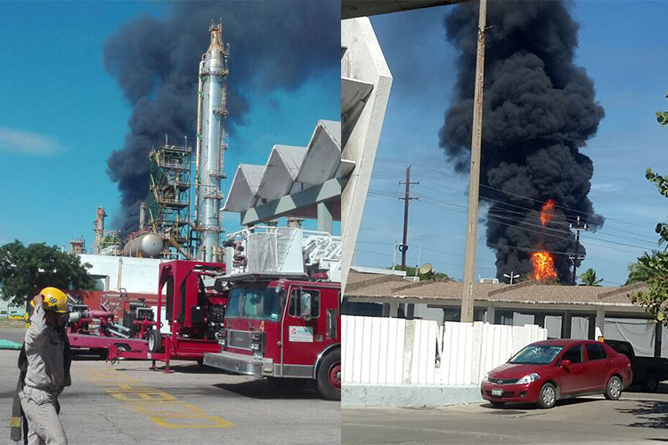 Explota pipa de gas frente a refinería de Ciudad Madero