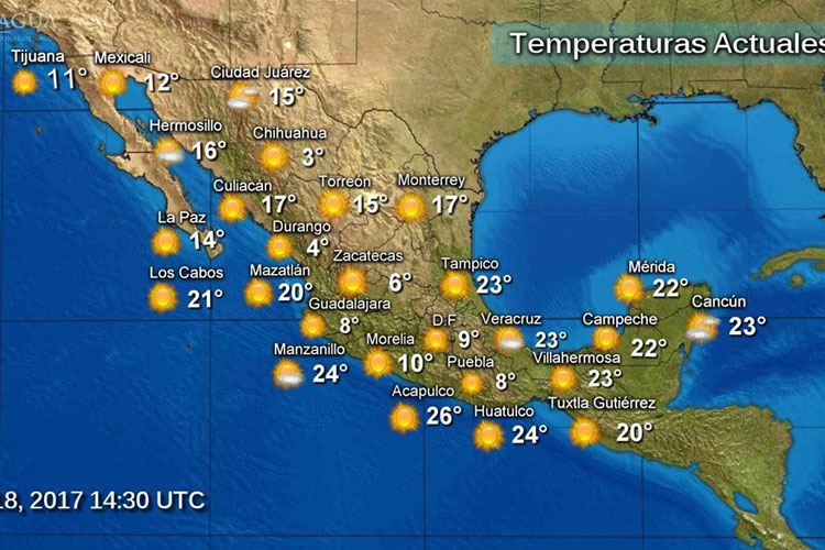 Prevén descenso de temperatura en parte país
