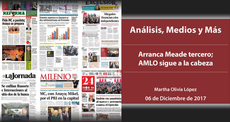 Arranca Meade tercero; AMLO sigue a la cabeza
