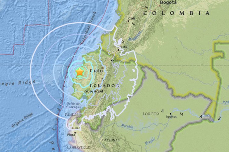 Sismo de 6 grados sacude a Ecuador