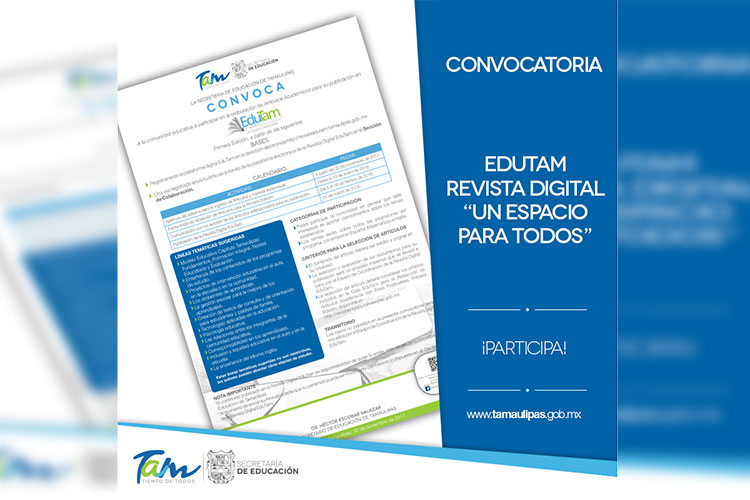 Invitan a participar en la Revista Digital EDUTAM