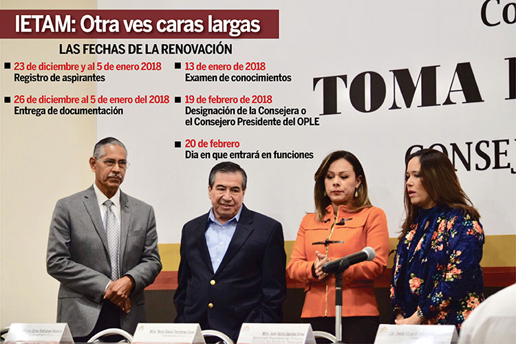INE acuerda elegir a nuevo Presidente del IETAM en 2018