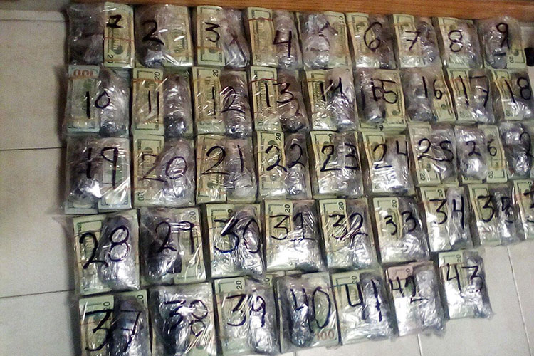 Marina y Estatales localizan 981 mil dólares en autobús