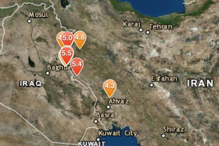 Ocho sismos sacuden la frontera entre Irán e Irak