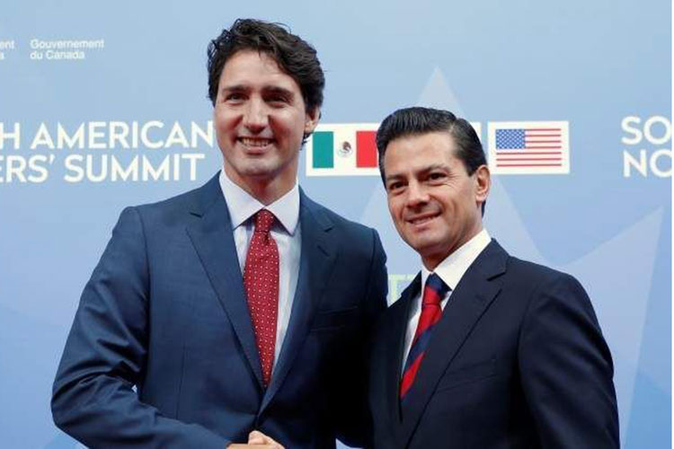 Peña y Trudeau reiteran compromiso por TLCAN