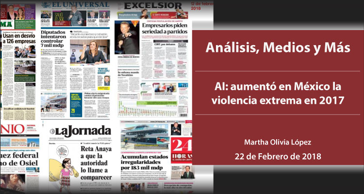 AI: aumentó en México la violencia extrema en 2017