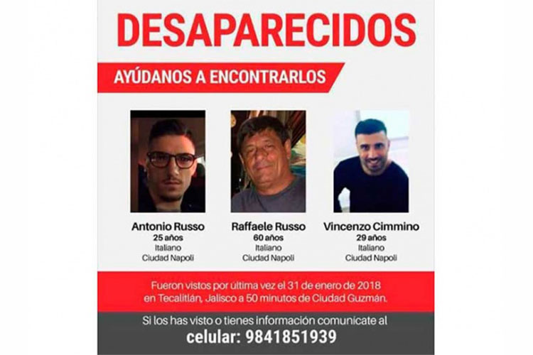 Vinculan a italiano desaparecido con banda criminal en su país