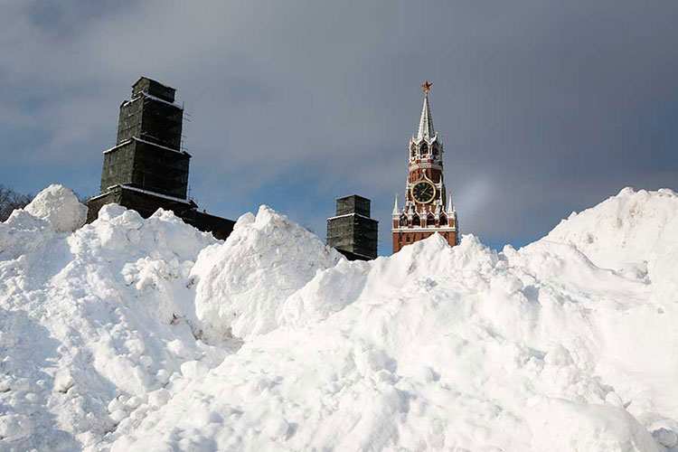 Acumula Moscú 70 cm de nieve, casi el doble del promedio mensual