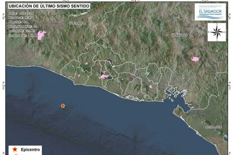 Cuatro sismos sacuden El Salvador; no reportan daños