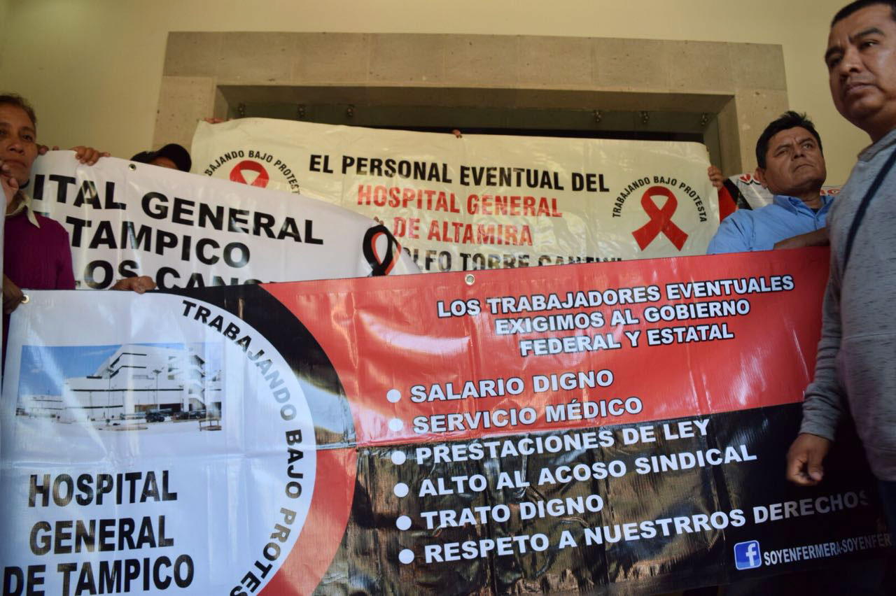 Protestan en la Secretaría de Salud en Tamaulipas
