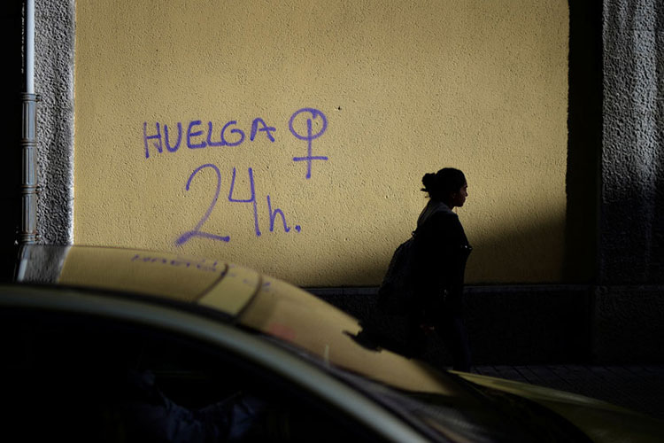 Españolas en huelga por el Día Internacional de la Mujer