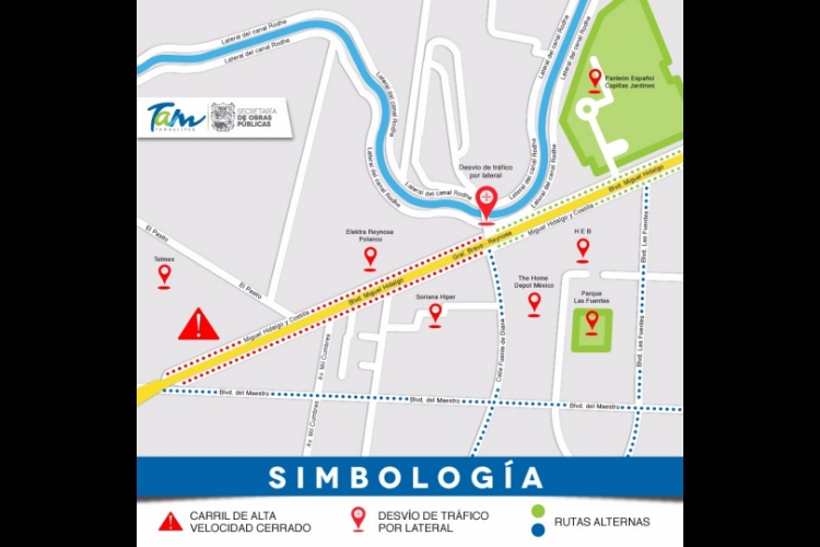 Maniobran en colocación de trabes en Distribuidor Vial Reynosa: SOP