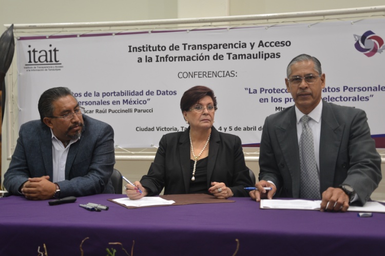 Firman acuerdo IETAM e ITAIT sobre protección de Datos Personales