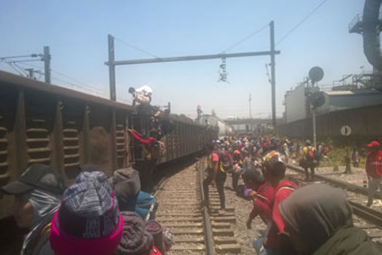 Viacrucis Migrante va en tren hacia EU