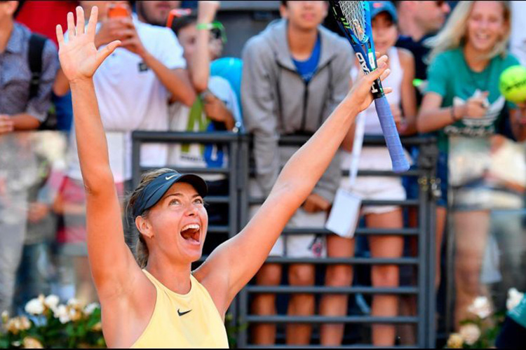 Sharapova avanza a semis en Roma, tras juego cardíaco