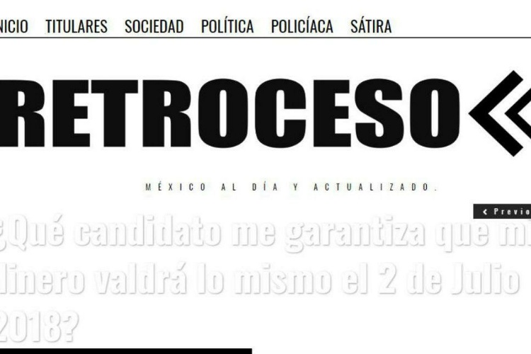Crean la página retroceso.com, dedicada a difundir noticias falsas sobre López Obrador