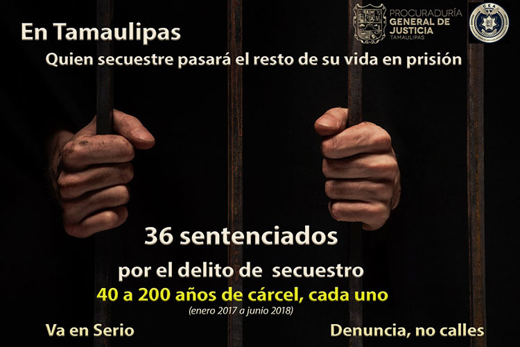 Sentencian a secuestrador a 170 años en Tamaulipas