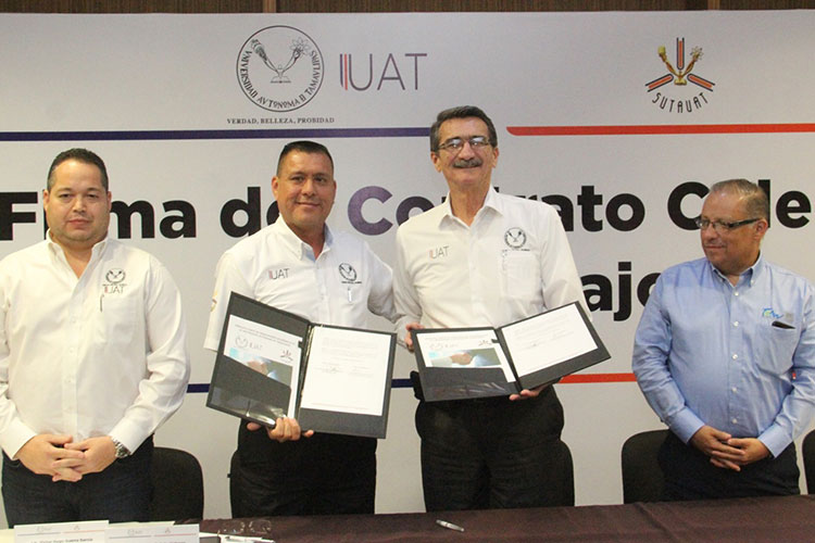 Firma Rector contrato laboral de la UAT con sindicato de académicos