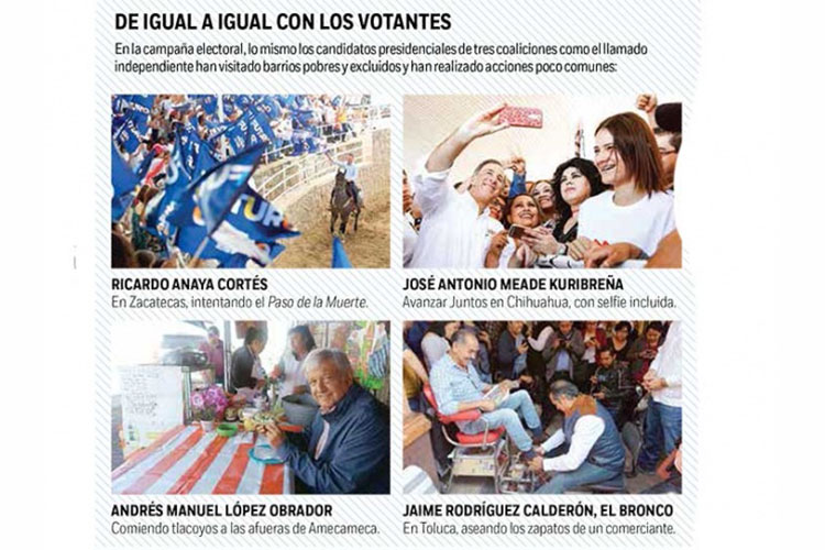 Bajan del pedestal; los presidenciables se dan “baños de pueblo”