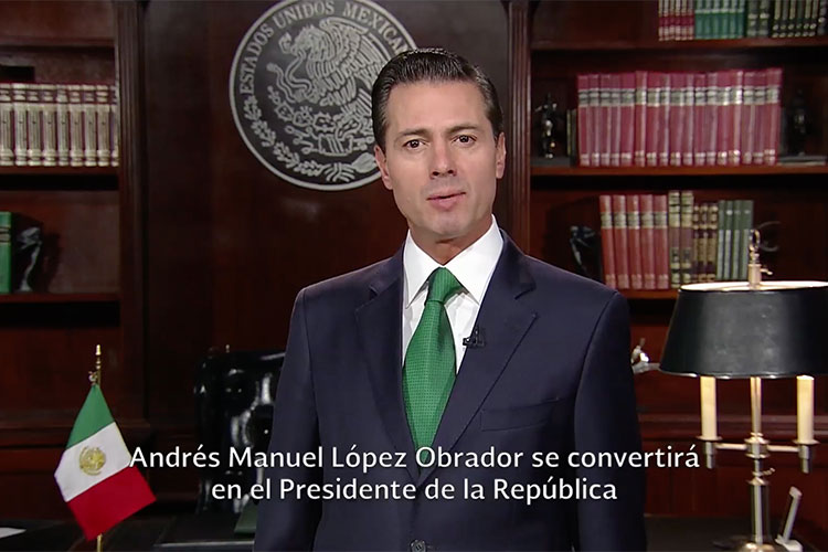 Enrique Peña Nieto felicita a Andrés Manuel López Obrador