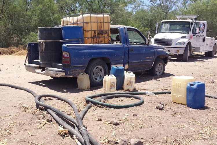Aseguran en Río Bravo gasolina y vehículos a Huachicoleros