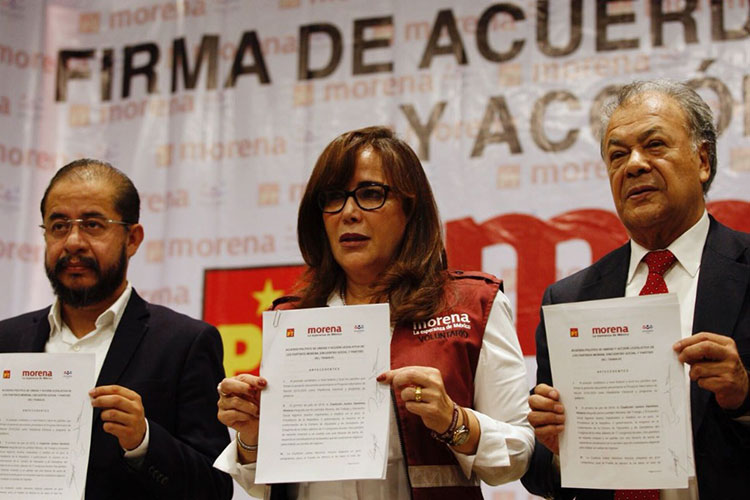 Morena, PT y PES pactan alianza legislativa