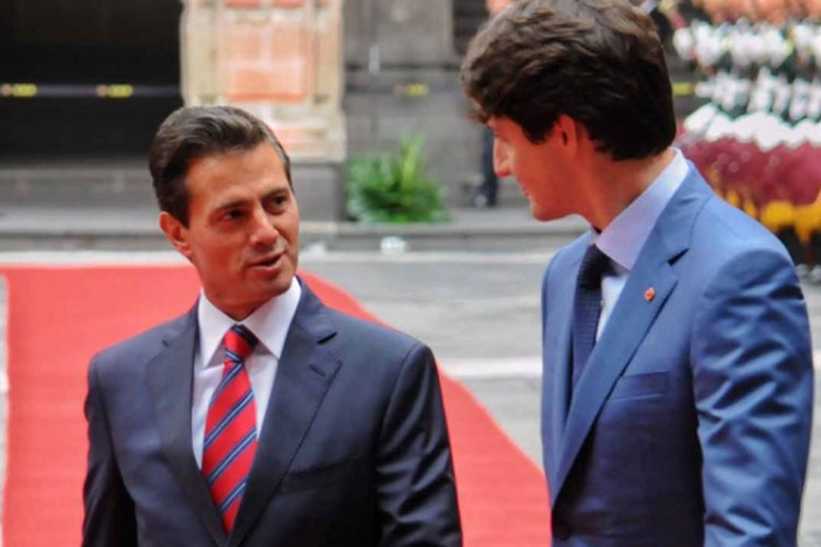 Peña expresa a Trudeau interés de integrar a Canadá a TLCAN