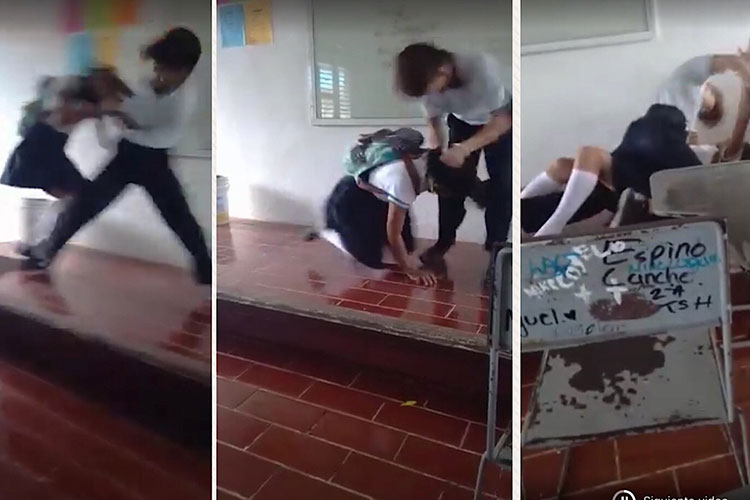 Indigna golpiza que un estudiante le propina a alumna en Quintana Roo