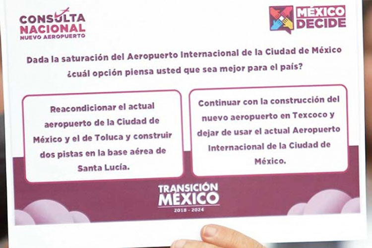 Futuro del NAIM, en una pregunta; consulta popular