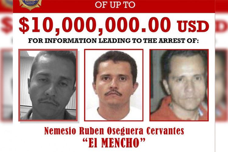 Estados Unidos sube a 10 mdd recompensa por ‘El Mencho’