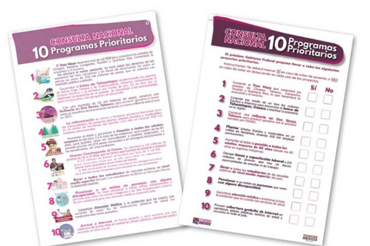 Ponen 10 proyectos a consulta nacional
