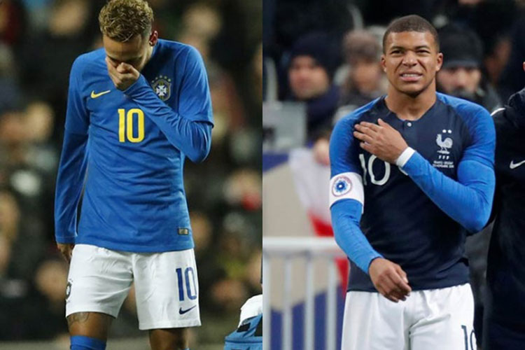 Neymar sufre una elongación y Mbappé una contusión