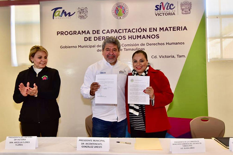 Firma municipio convenio con Derechos Humanos