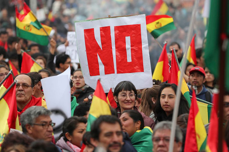 Huelga en Bolivia en rechazo a la reelección de Evo Morales