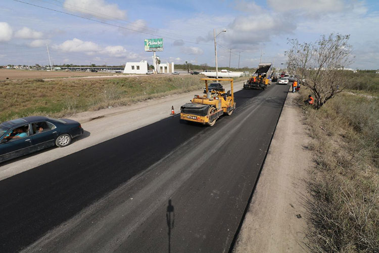 Registra avance obras en la avenida 12 de marzo en Matamoros