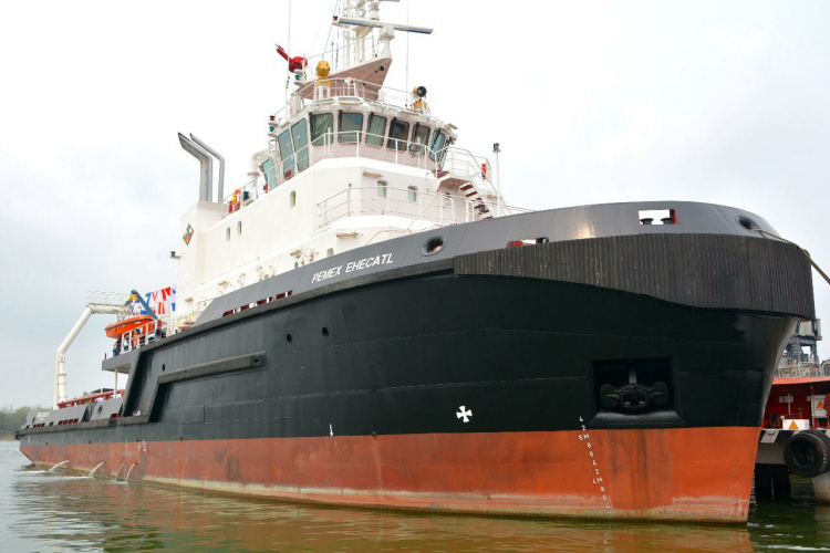 Zarpa embarcación de Pemex construida por SEMAR en Tampico