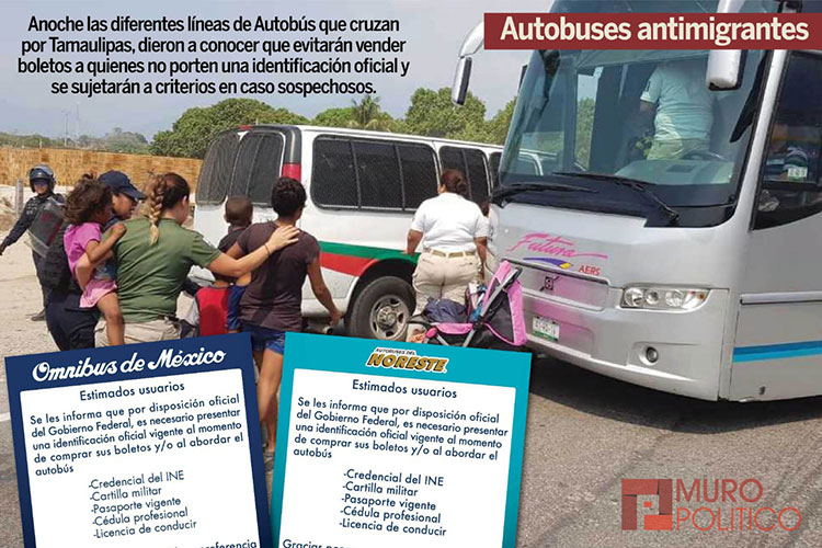 Endurecen líneas de Autobuses pasaje Migrante