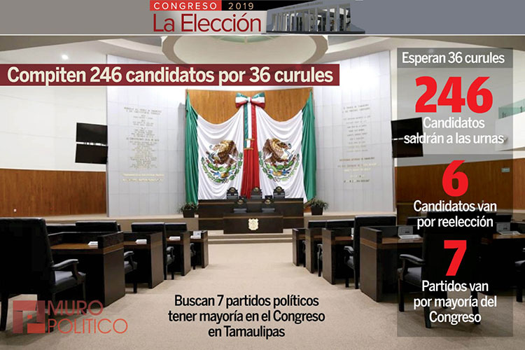 Compiten 246 candidatos por 36 curules en Tamaulipas