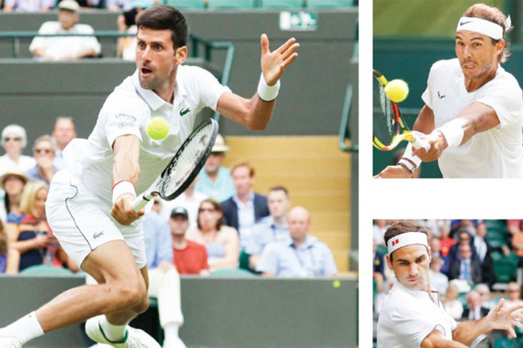 Djokovic, Nadal y Federer juegan hoy; de vuelta al césped