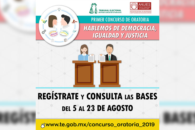 Invitan a participar en concurso juvenil de oratoria “Hablemos de democracia, igualdad y justicia”